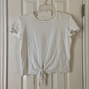 Madewell white tie front top